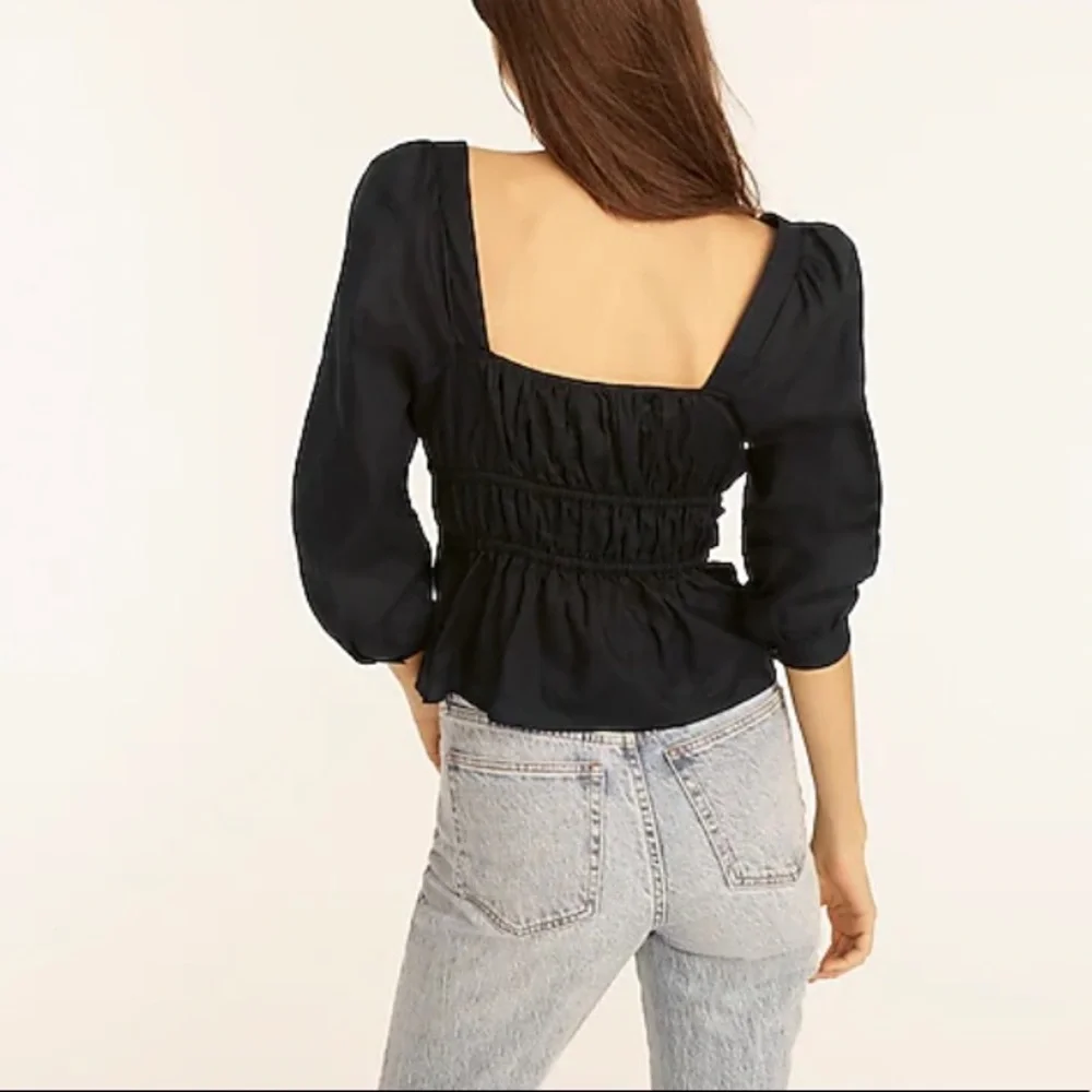 NWT‎ J. Crew Women's Cinched-Waist Top in Herringbone Cotton